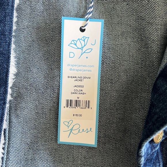 NWT Draper James Shearling Jean Jacket Size Medium (oversized) - Picture 12 of 16